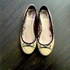Material Girl Cream Quilted Flats